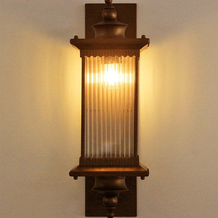 Przytulia Dom | Prostokątna Lampa Ścienna Zewnętrzna – Vintage Kinkiet Ogrodowy E27