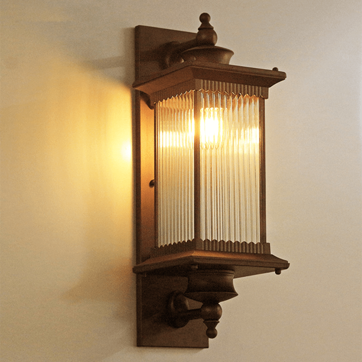 Przytulia Dom | Prostokątna Lampa Ścienna Zewnętrzna – Vintage Kinkiet Ogrodowy E27