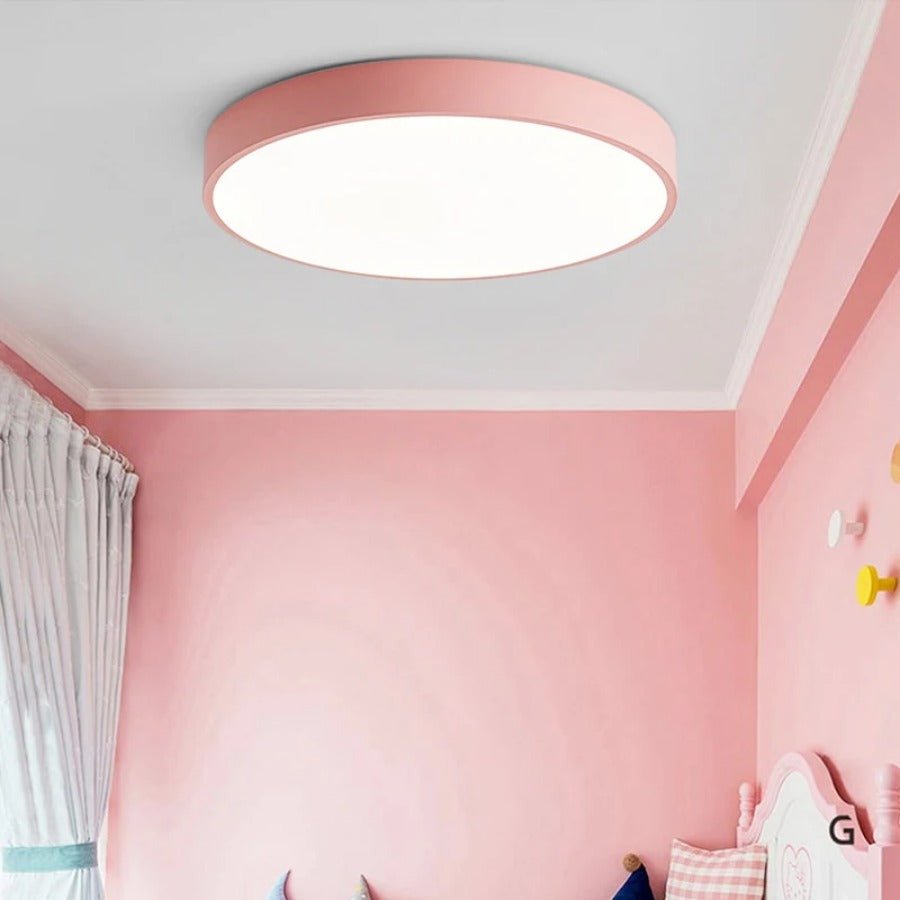 Przytulia Dom | Skandynawska Lampa Sufitowa LED Macaron Drewniana – Okrągły Plafon 23/30 cm