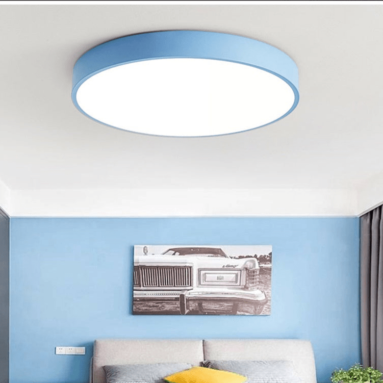 Przytulia Dom | Skandynawska Lampa Sufitowa LED Macaron Drewniana – Okrągły Plafon 23/30 cm