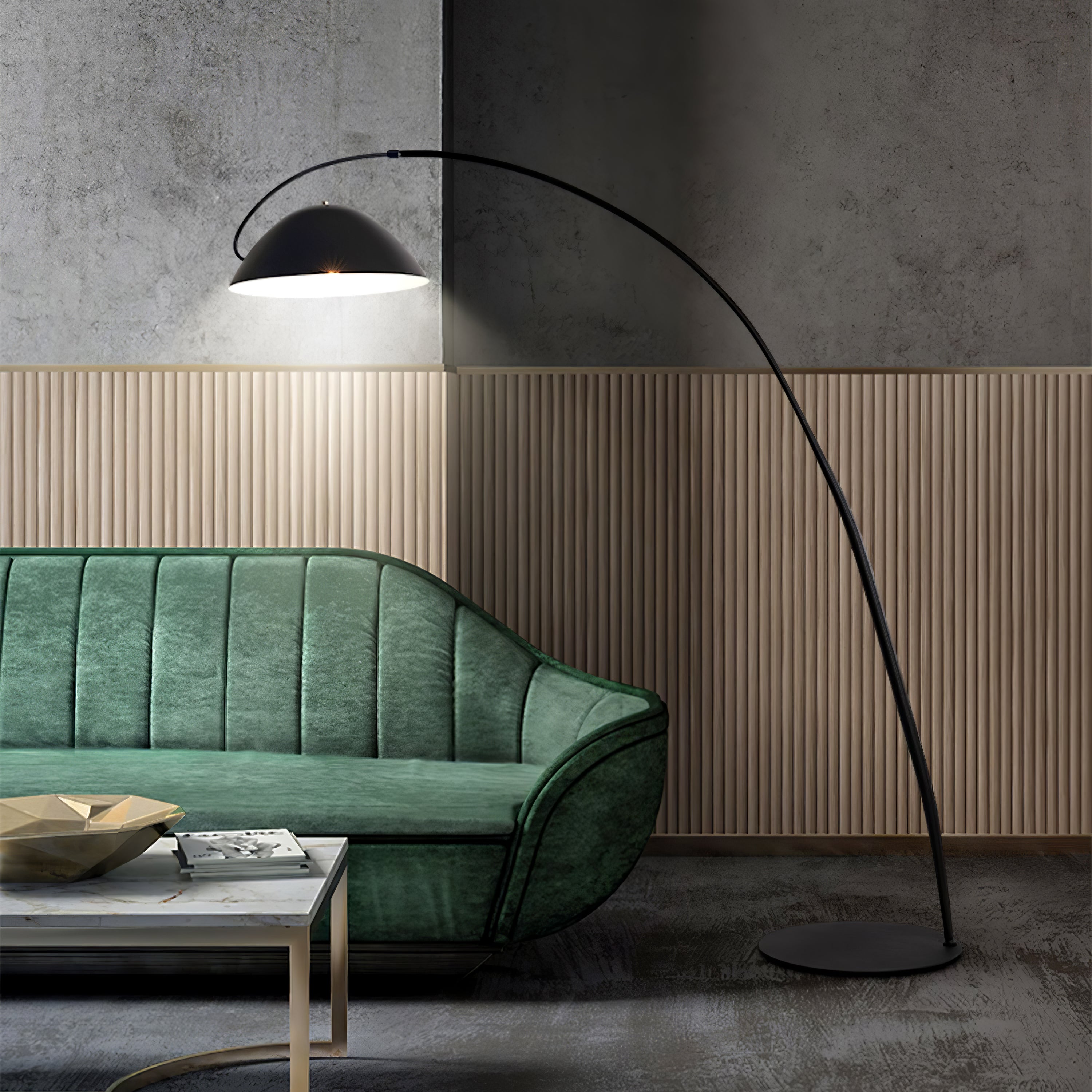 Przytulia Dom | Lampa Podłogowa Łukowa LED E27 – Skandynawska Regulowana Lampa Stojąca