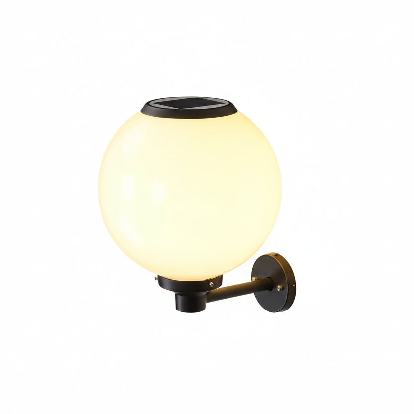 Przytulia Dom | Zewnętrzna Lampa Ścienna Solarna LED Wodoodporna 5–8W – Kula Ogrodowa Aluminium