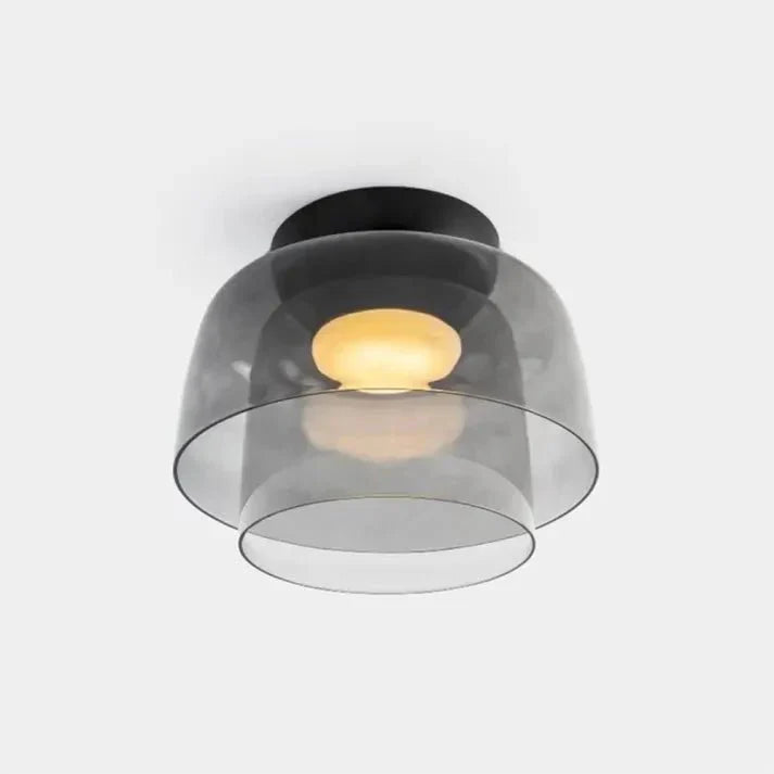 Przytulia Dom | Skandynawska Lampa Sufitowa LED Szklana 18W – Designerski Plafon Vintage 3 Barwy