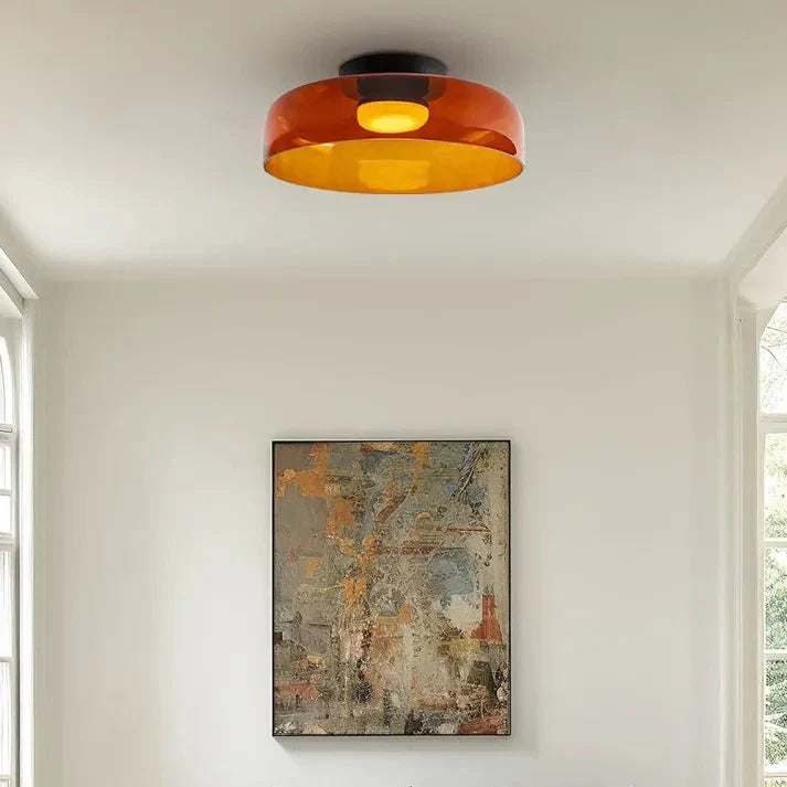 Przytulia Dom | Skandynawska Lampa Sufitowa LED Szklana 18W – Designerski Plafon Vintage 3 Barwy