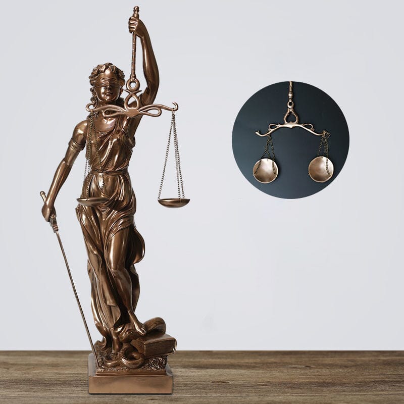 Przytulia Dom | Figurka Bogini Sprawiedliwości Lady Justice – Dekoracyjna Rzeźba z Żywicy 30 cm