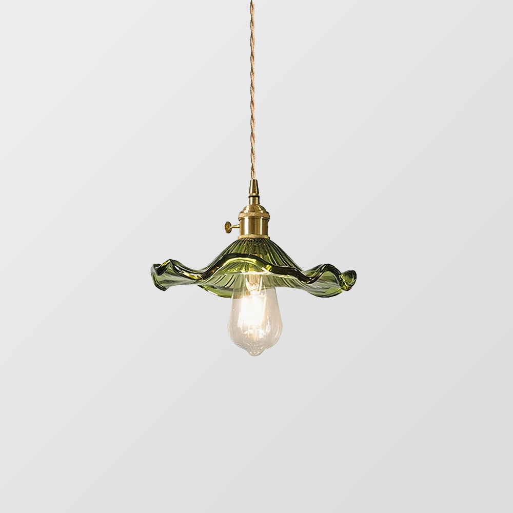 Przytulia Dom | Lampa Wisząca Hibiscus E27 – Szklana Lampa Kwiatowa Regulowana, Styl Dekoracyjny
