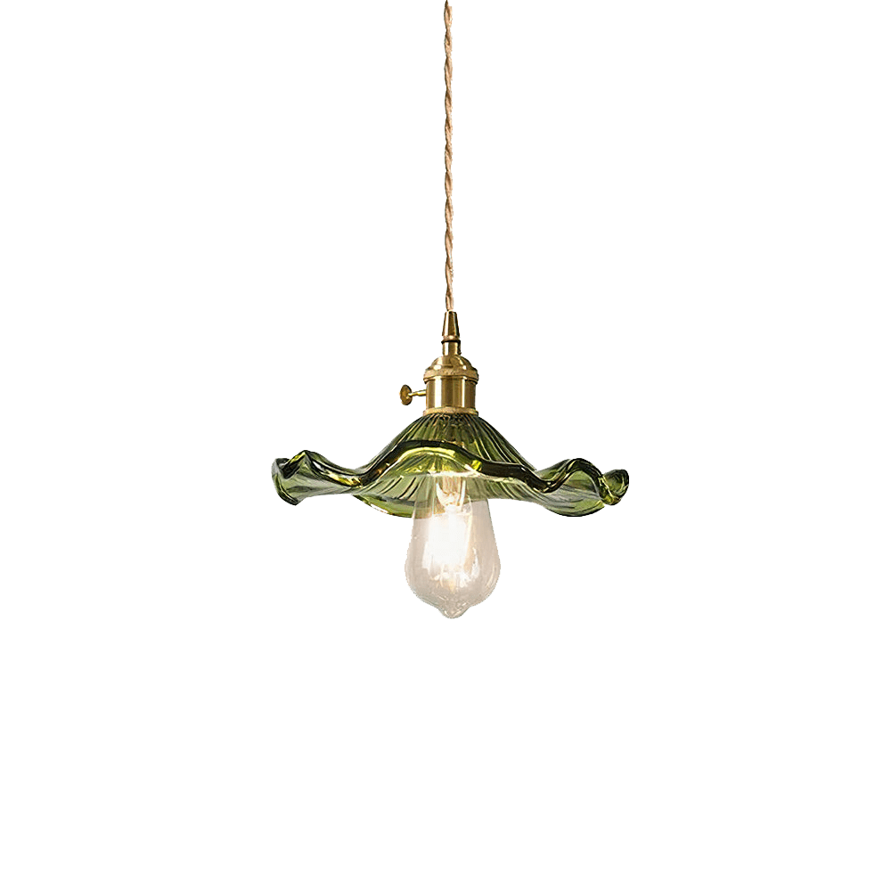 Przytulia Dom | Lampa Wisząca Hibiscus E27 – Szklana Lampa Kwiatowa Regulowana, Styl Dekoracyjny