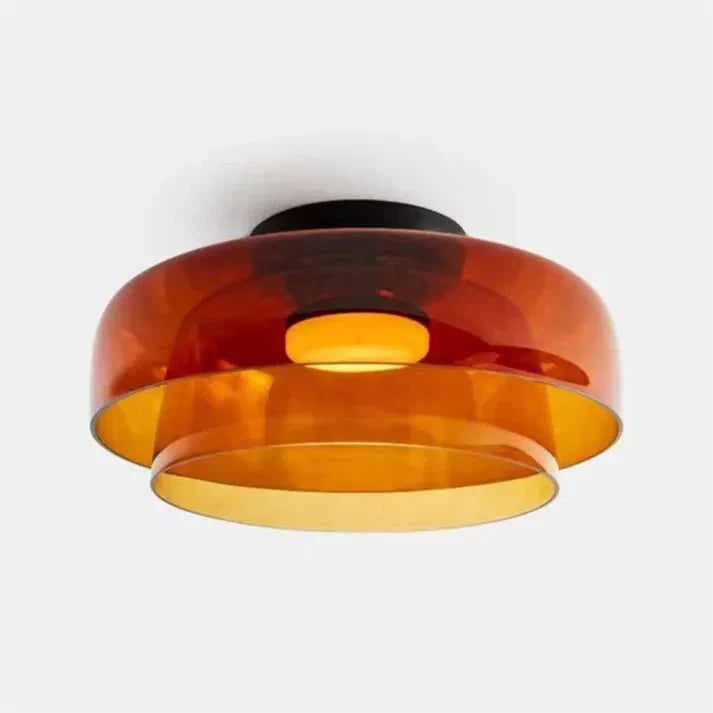 Przytulia Dom | Skandynawska Lampa Sufitowa LED Szklana 18W – Designerski Plafon Vintage 3 Barwy