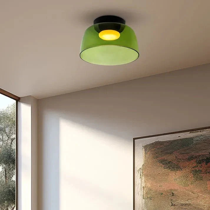 Przytulia Dom | Skandynawska Lampa Sufitowa LED Szklana 18W – Designerski Plafon Vintage 3 Barwy