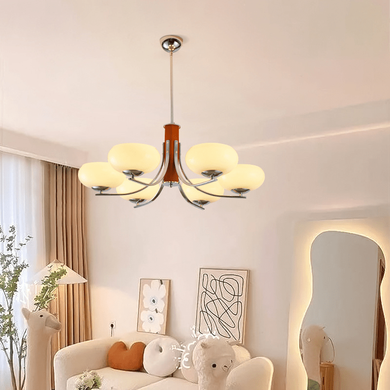 Przytulia Dom | Nowoczesny Żyrandol Sufitowy 3 lub 6 Punktów Światła – Designerska Lampa z Kulami Szklanymi E27
