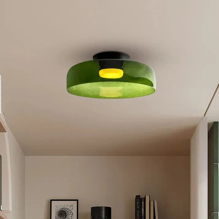 Przytulia Dom | Skandynawska Lampa Sufitowa LED Szklana 18W – Designerski Plafon Vintage 3 Barwy