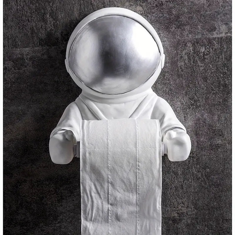 Przytulia Dom | Uchwyt na Papier Toaletowy Astronauta – Dekoracyjny Wieszak Łazienkowy