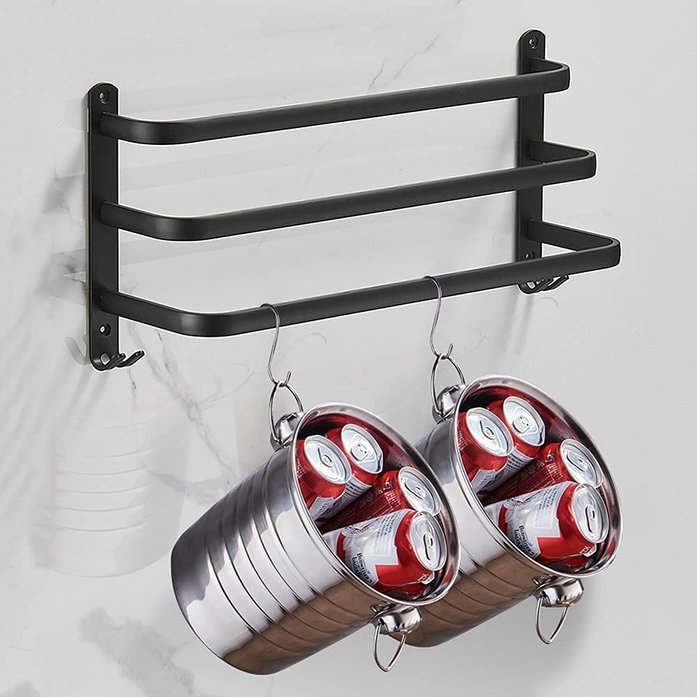 Przytulia Dom | Aluminiowy Wieszak na Ręczniki – Ścienny Suszarkowy Stojak Łazienkowy 40 cm / 60 cm
