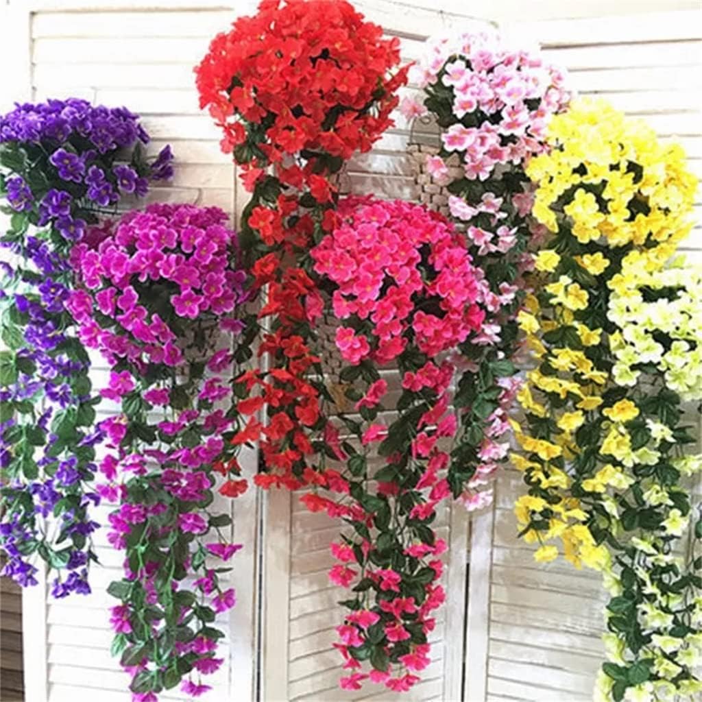 Przytulia Dom | Sztuczna Orchidea Zwisająca – Dekoracyjne Kwiaty Orchidei z Jedwabiu 90 cm