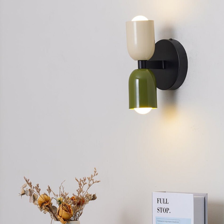 Przytulia Dom | Vintage Lampa Ścienna Podwójna E26 – Regulowana Lampa Ścienna Metalowa (2 Punkty Światła)