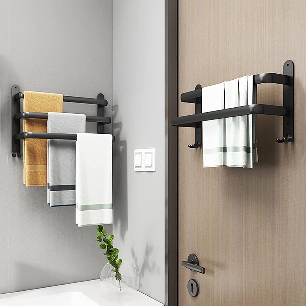 Przytulia Dom | Aluminiowy Wieszak na Ręczniki – Ścienny Suszarkowy Stojak Łazienkowy 40 cm / 60 cm