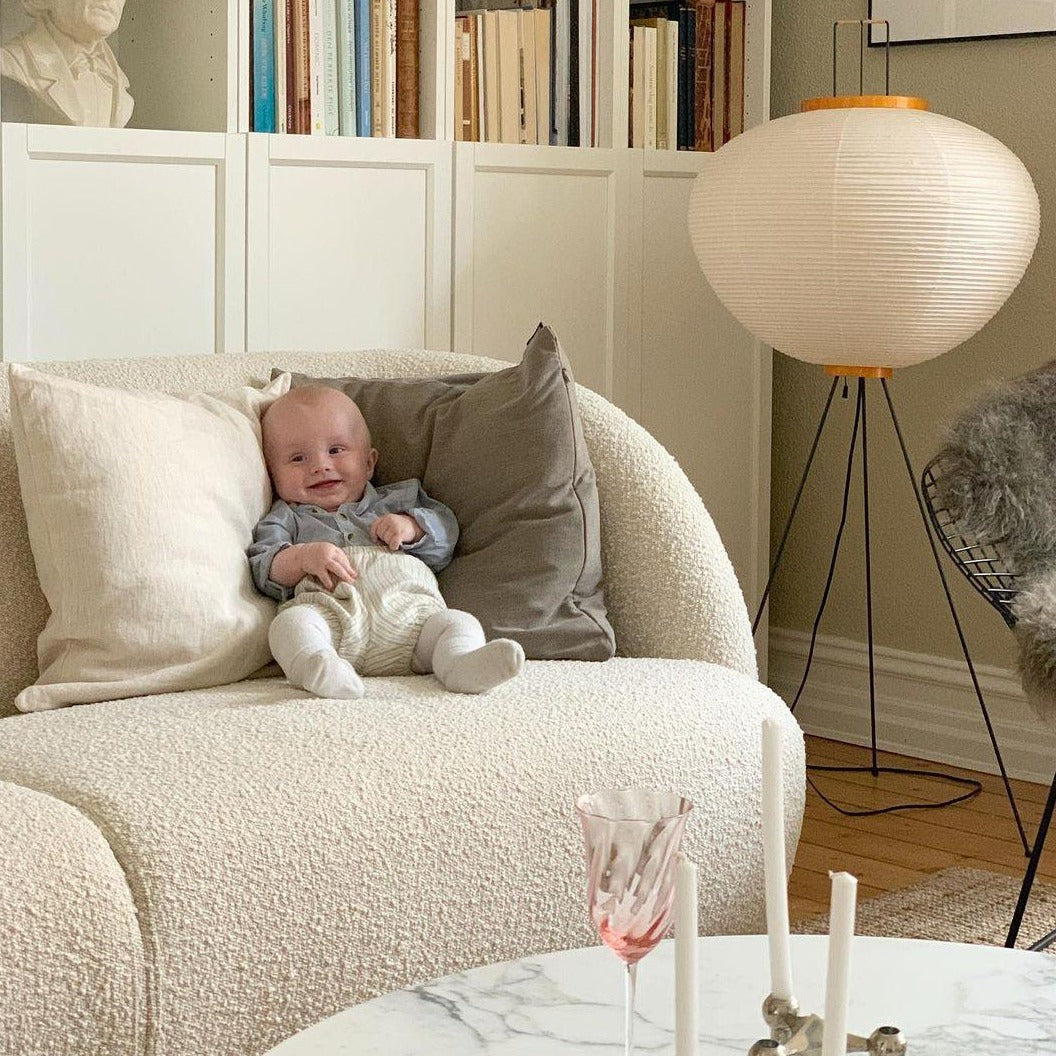 Przytulia Dom | Lampa Podłogowa z Papieru Ryżowego E27 – Designerska Lampa Stojąca Styl Japandi