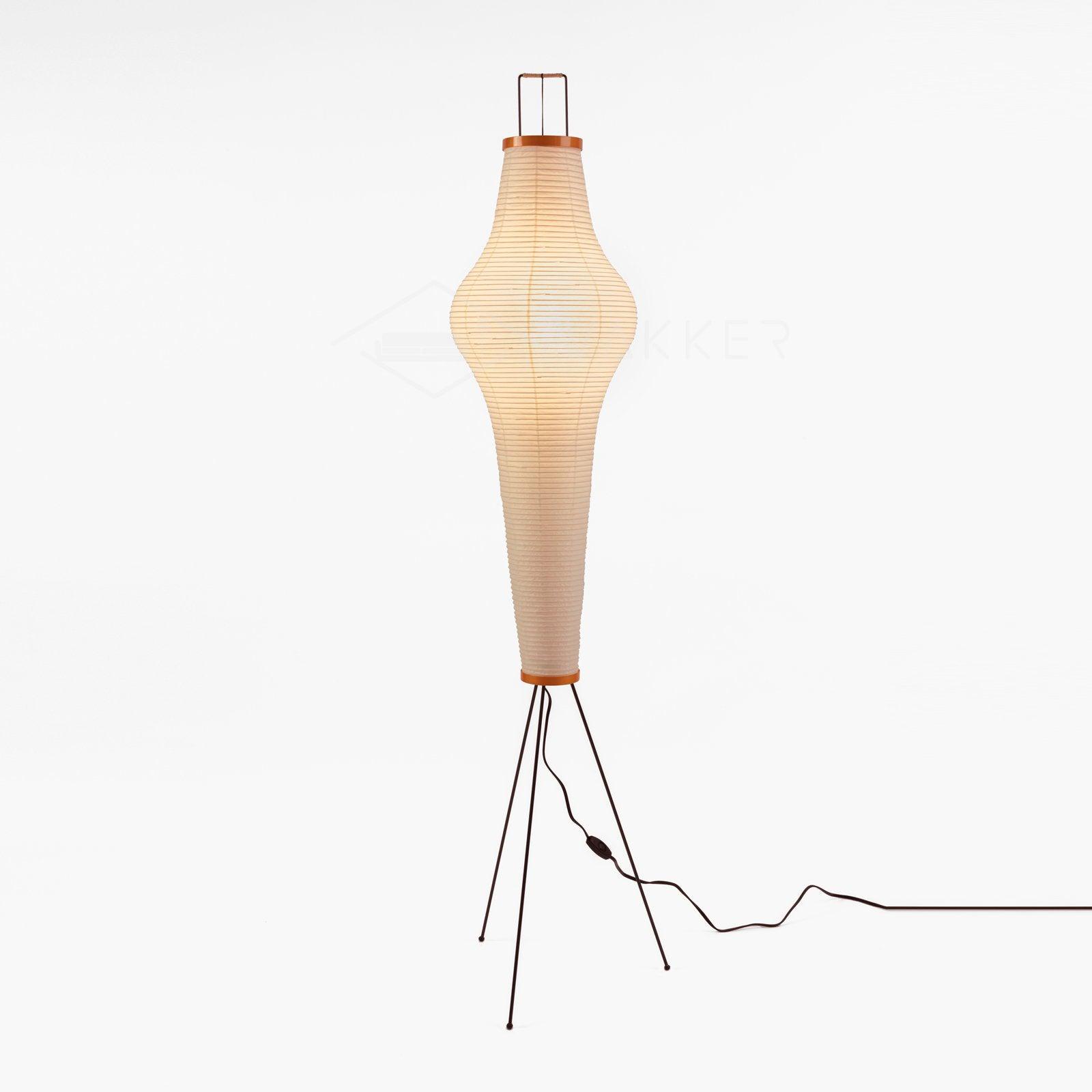Przytulia Dom | Lampa Podłogowa z Papieru Ryżowego E27 – Designerska Lampa Stojąca Styl Japandi
