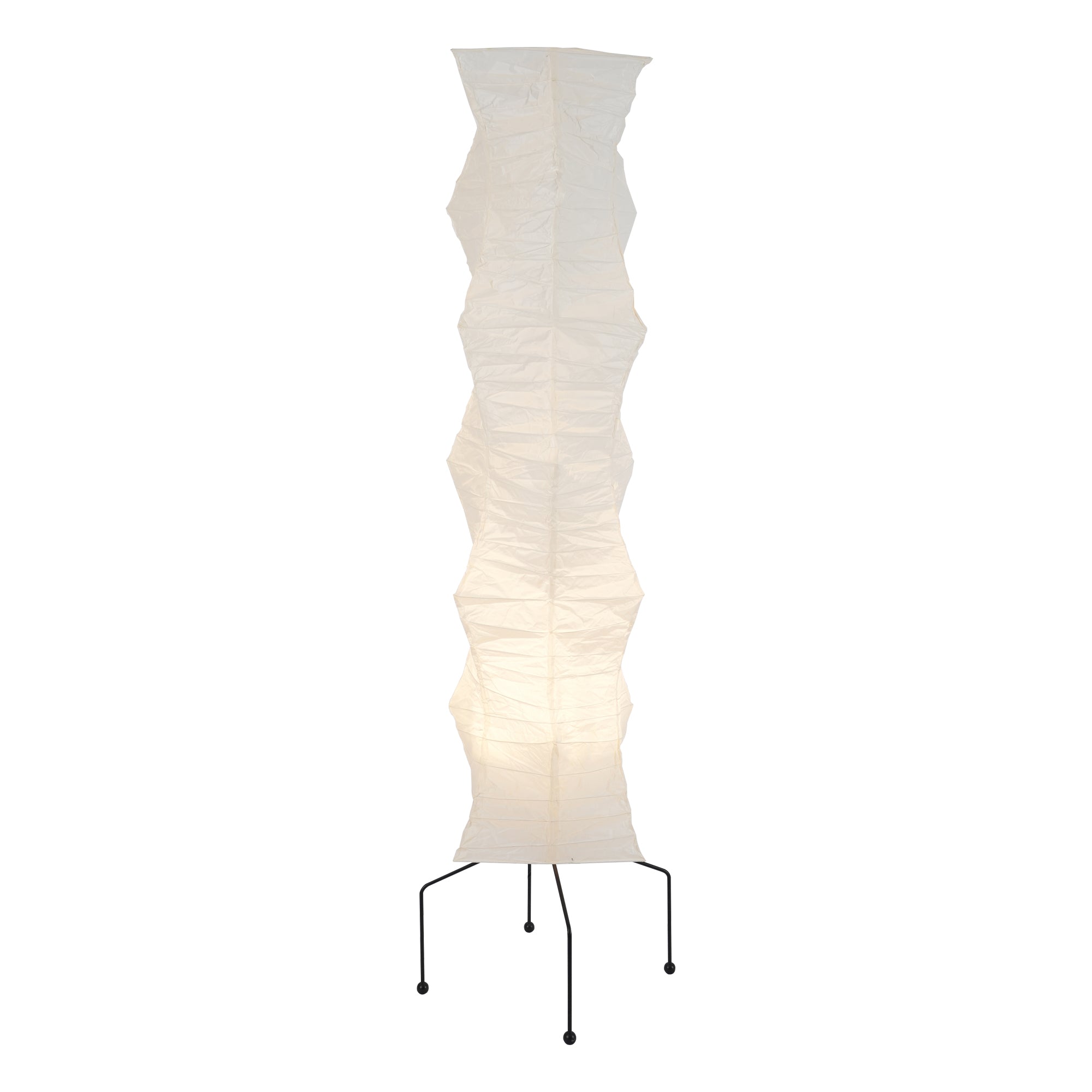 Przytulia Dom | Lampa Podłogowa z Papieru Ryżowego E27 – Designerska Lampa Stojąca Styl Japandi