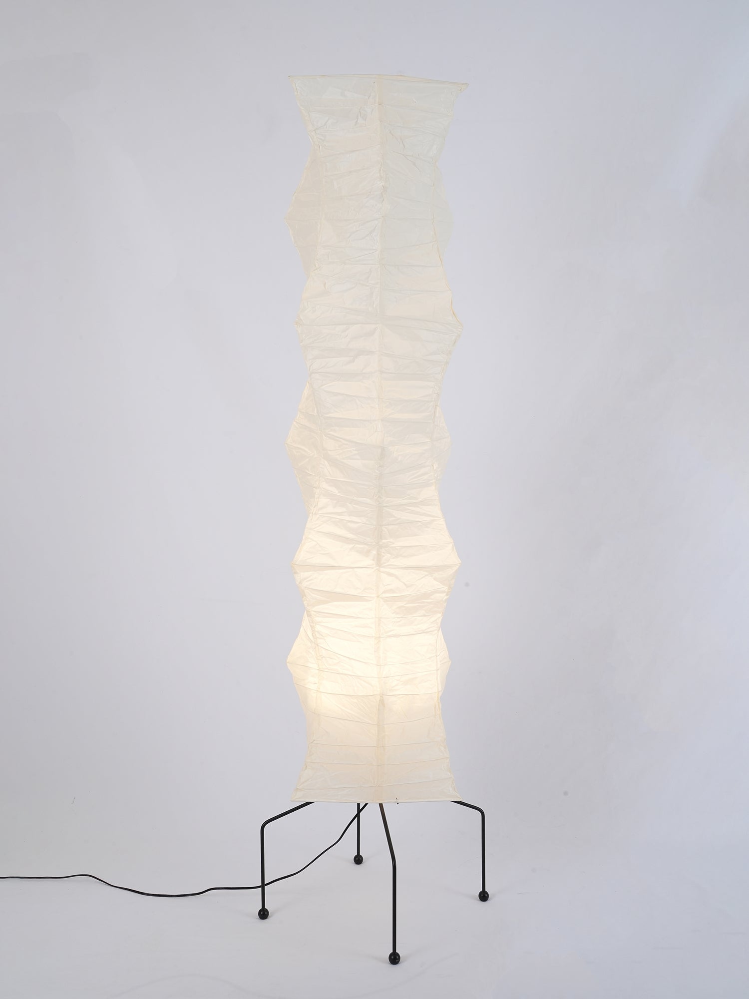 Przytulia Dom | Lampa Podłogowa z Papieru Ryżowego E27 – Designerska Lampa Stojąca Styl Japandi