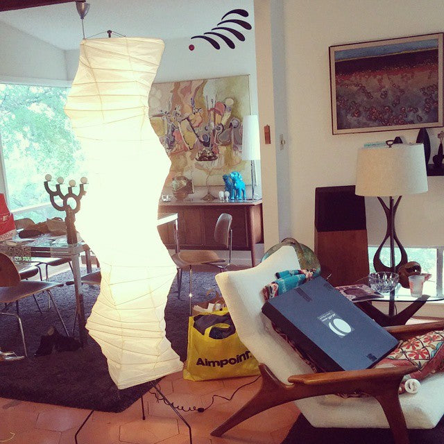 Przytulia Dom | Lampa Podłogowa z Papieru Ryżowego E27 – Designerska Lampa Stojąca Styl Japandi