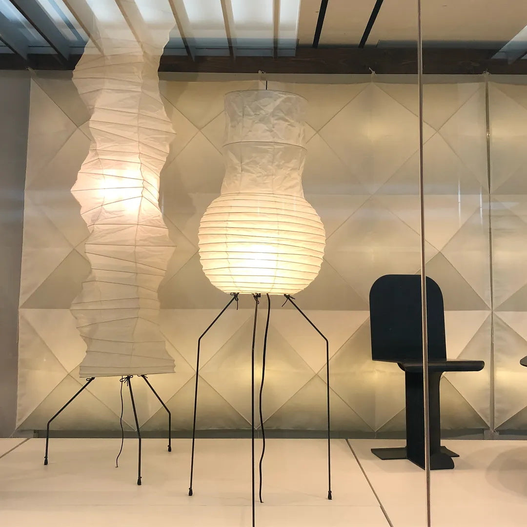 Przytulia Dom | Lampa Podłogowa z Papieru Ryżowego E27 – Designerska Lampa Stojąca Styl Japandi