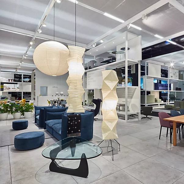 Przytulia Dom | Lampa Podłogowa z Papieru Ryżowego E27 – Designerska Lampa Stojąca Styl Japandi