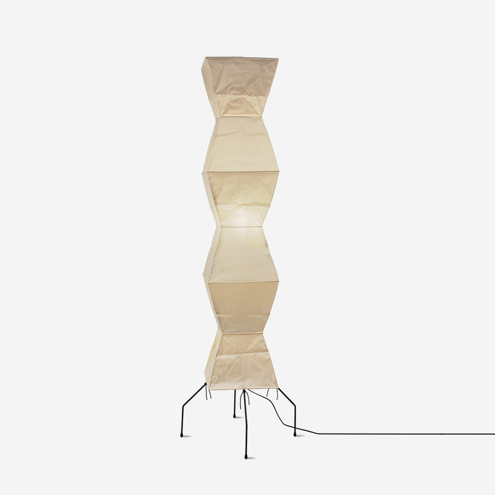 Przytulia Dom | Lampa Podłogowa z Papieru Ryżowego E27 – Designerska Lampa Stojąca Styl Japandi