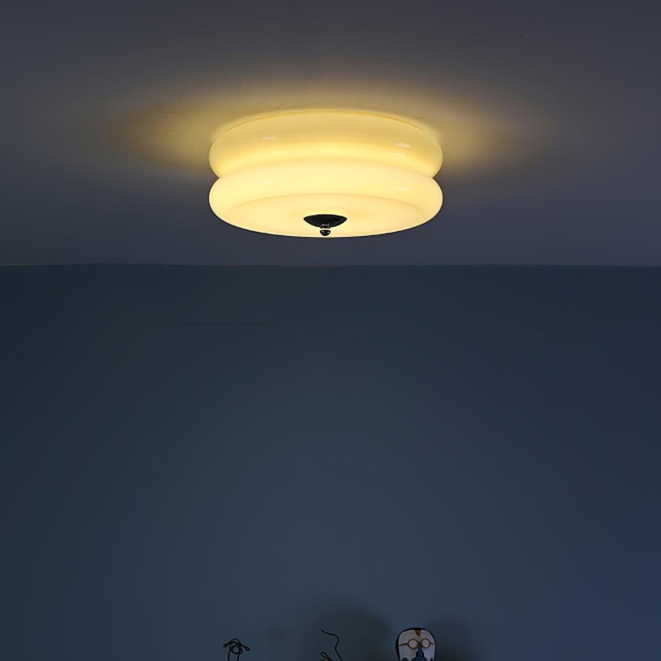 Przytulia Dom | Art Deco Vintage Lampa Sufitowa LED 24W – Plafon Szklany 3000K–6000K