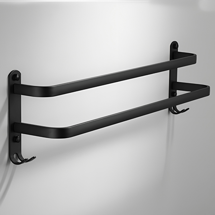 Przytulia Dom | Aluminiowy Wieszak na Ręczniki – Ścienny Suszarkowy Stojak Łazienkowy 40 cm / 60 cm