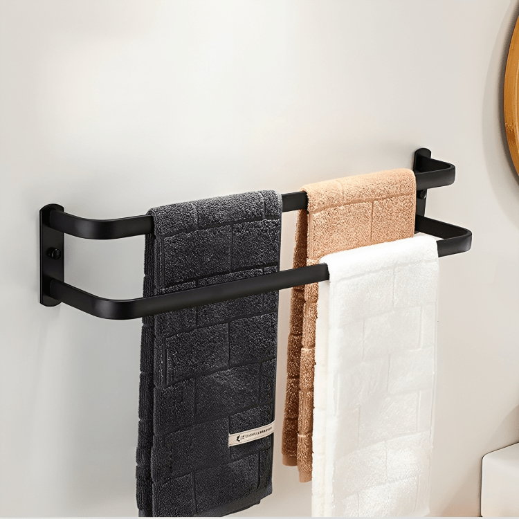 Przytulia Dom | Aluminiowy Wieszak na Ręczniki – Ścienny Suszarkowy Stojak Łazienkowy 40 cm / 60 cm