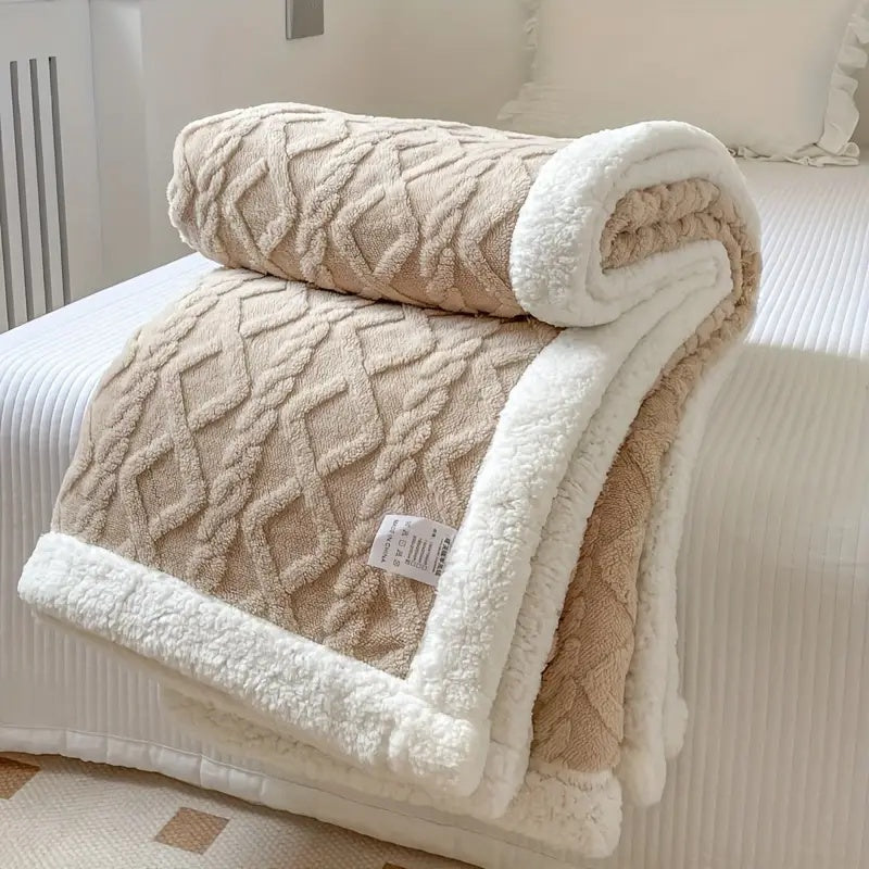 Przytulia Dom | CozySherpa Koc Sherpa Fleece – Miękki Koc do Salonu na Sofę i Łóżko