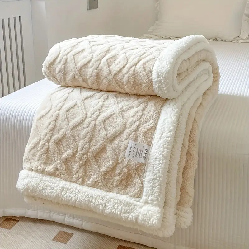 Przytulia Dom | CozySherpa Koc Sherpa Fleece – Miękki Koc do Salonu na Sofę i Łóżko