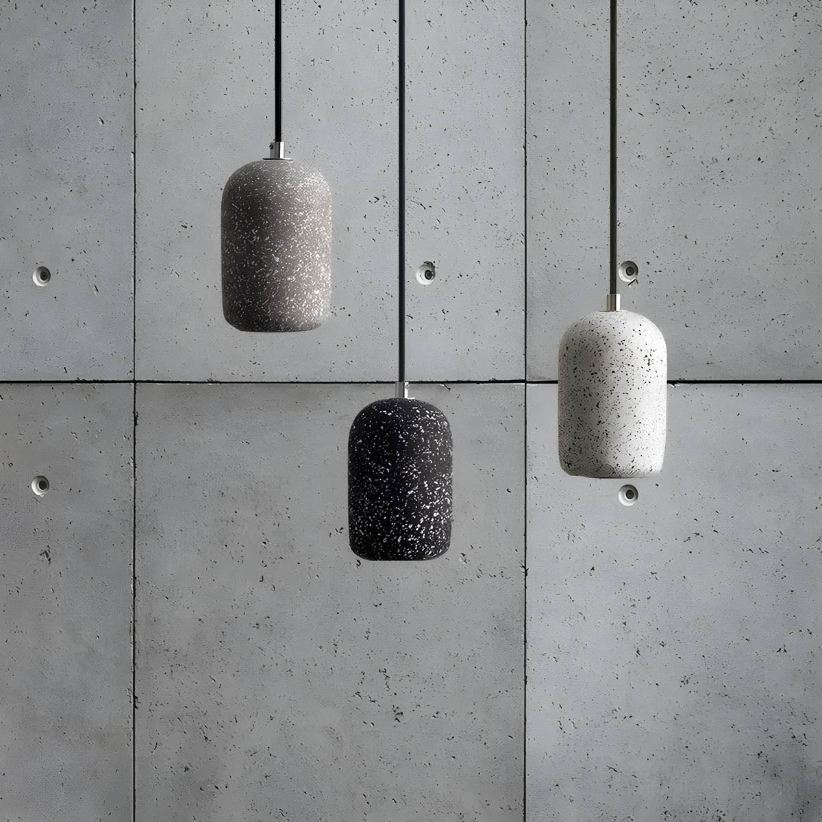 Przytulia Dom | Lampa Wisząca LED Industrialna – Designerska Lampa Sufitowa Cement/Szkło