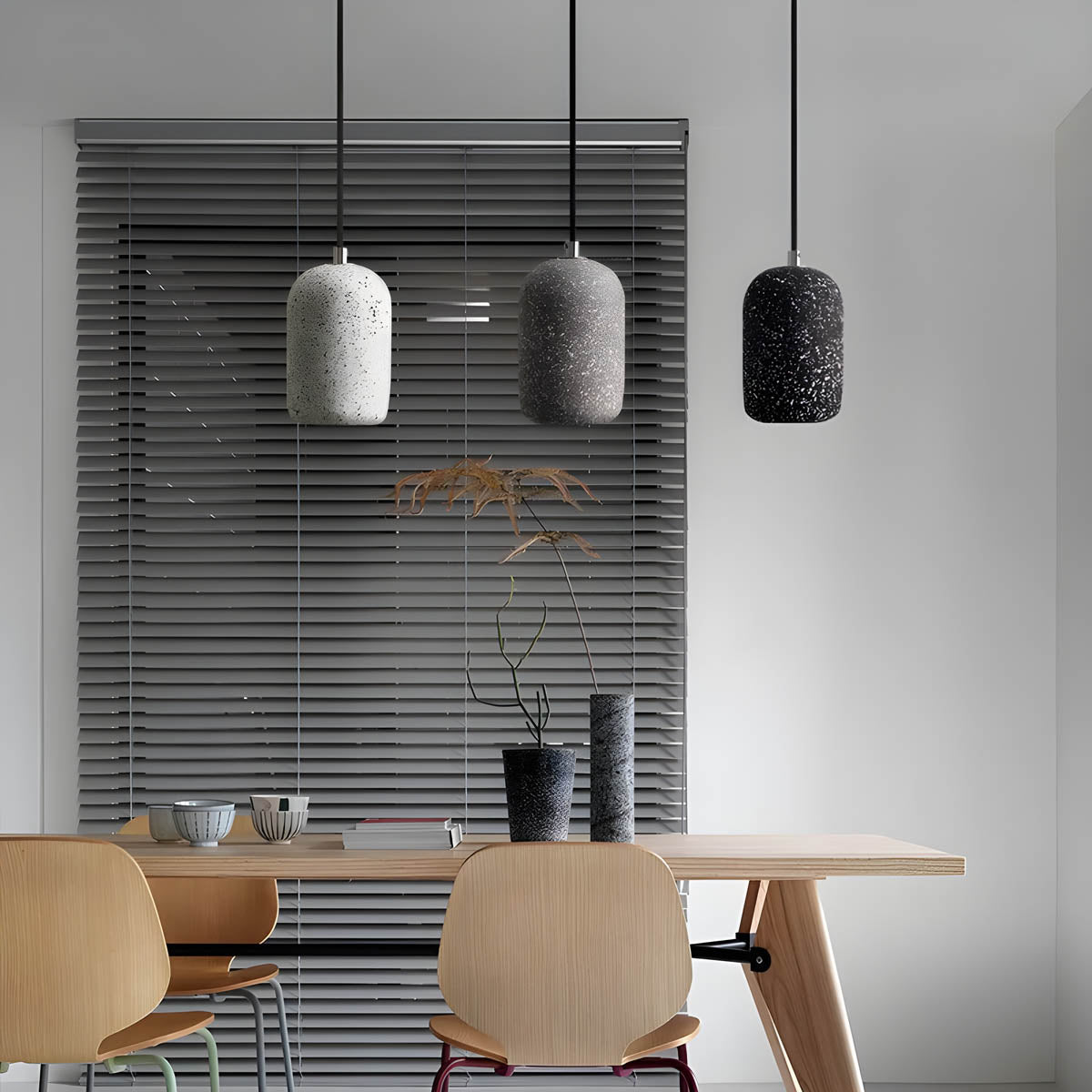 Przytulia Dom | Lampa Wisząca LED Industrialna – Designerska Lampa Sufitowa Cement/Szkło