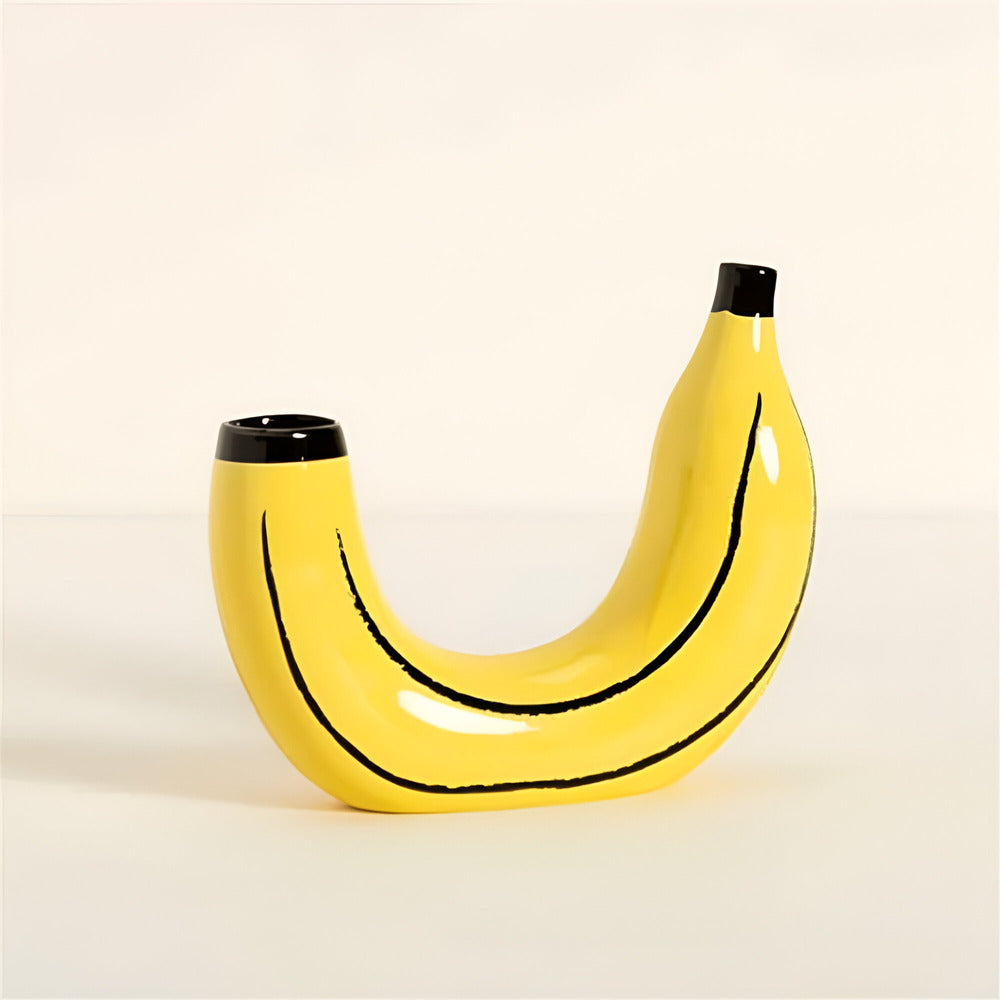 Przytulia Dom | Dekoracyjny Wazon w Kształcie Banana – Nowoczesny Wazon Dekoracyjny 21 cm