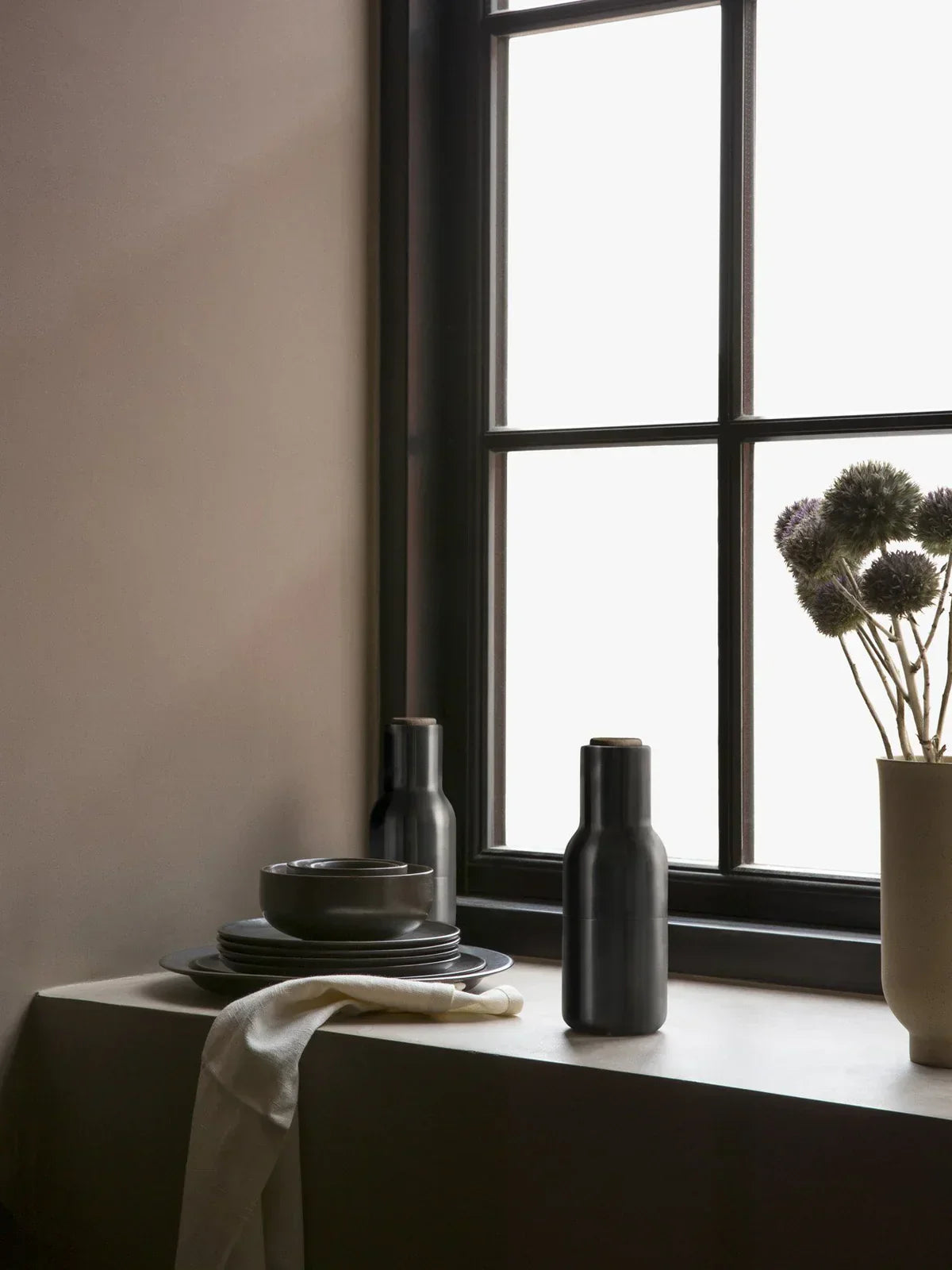 Przytulia Dom | Zestaw 2 Młynków do Pieprzu – Ceramiczny Mechanizm – Nowoczesny Design do Kuchni
