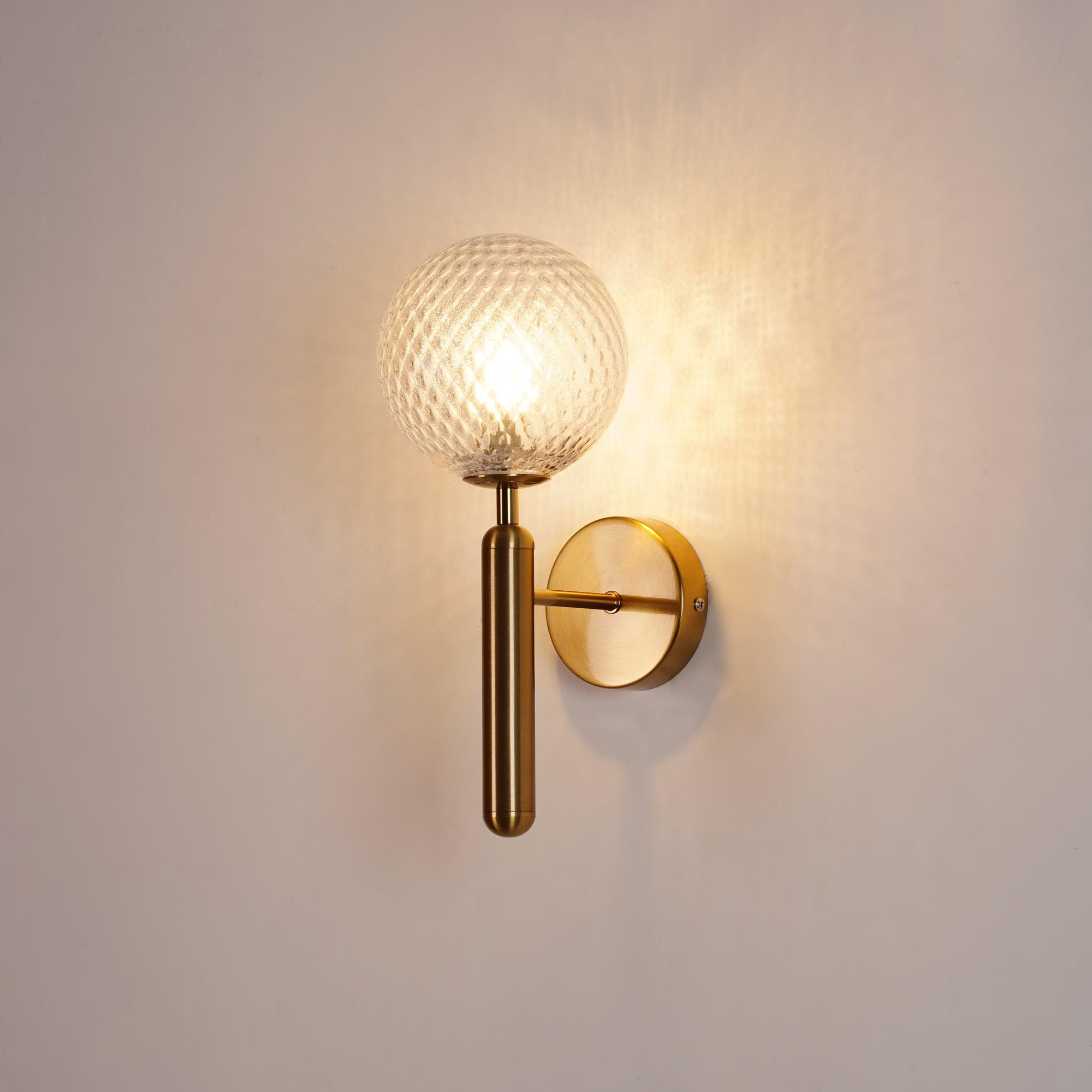 Przytulia Dom | Lampa Ścienna E14 – Skandynawska Lampa Ścienna Mosiądz i Szkło