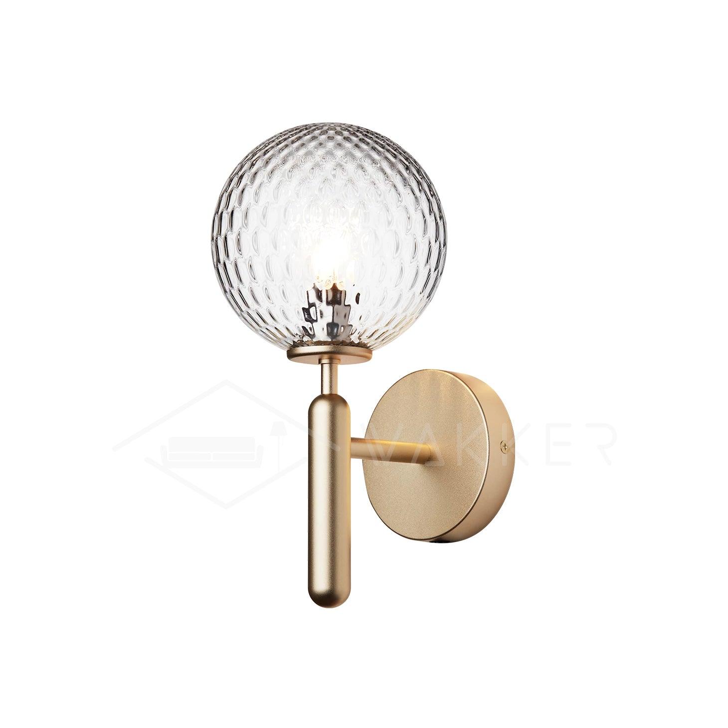 Przytulia Dom | Lampa Ścienna E14 – Skandynawska Lampa Ścienna Mosiądz i Szkło