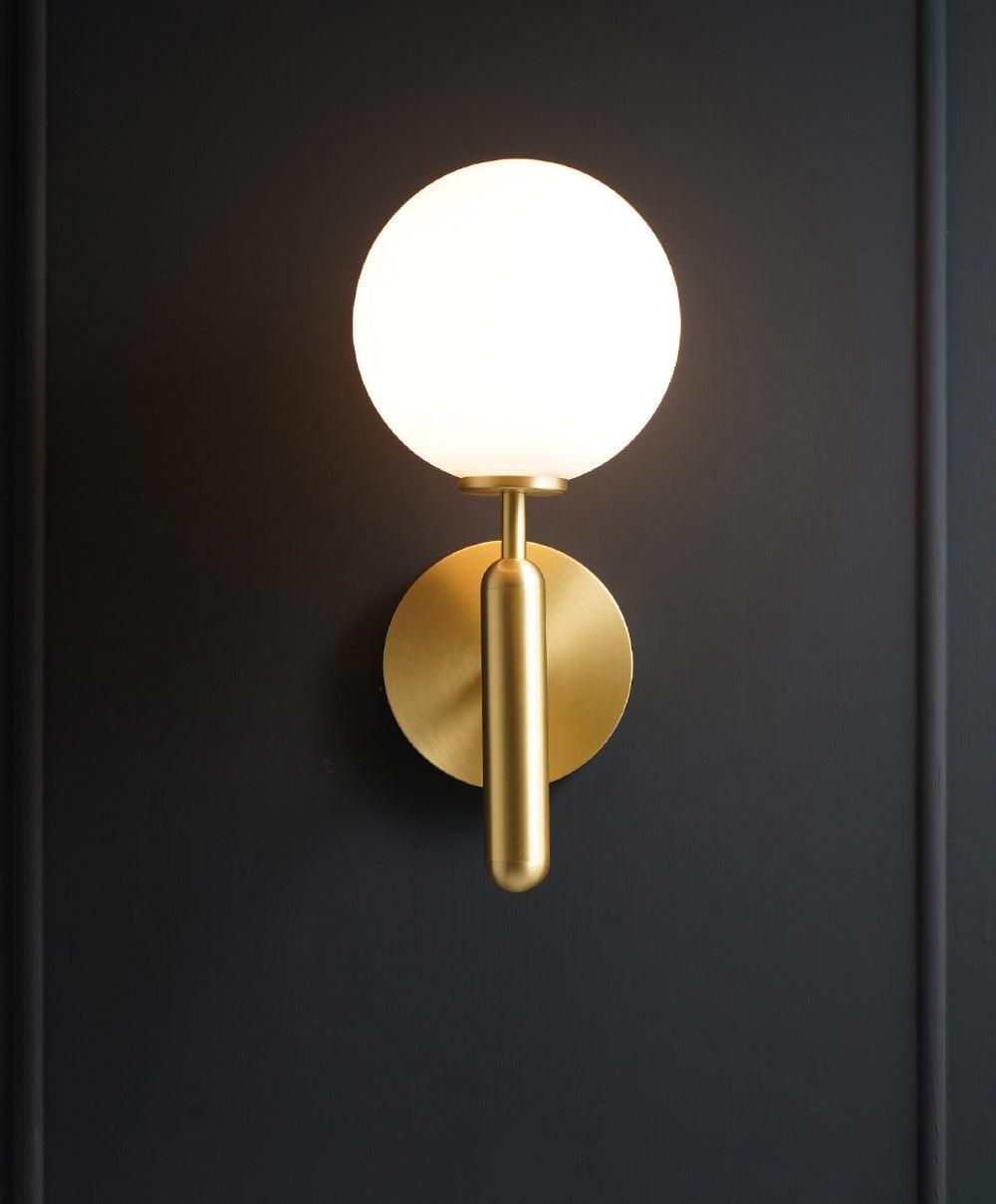 Przytulia Dom | Lampa Ścienna E14 – Skandynawska Lampa Ścienna Mosiądz i Szkło
