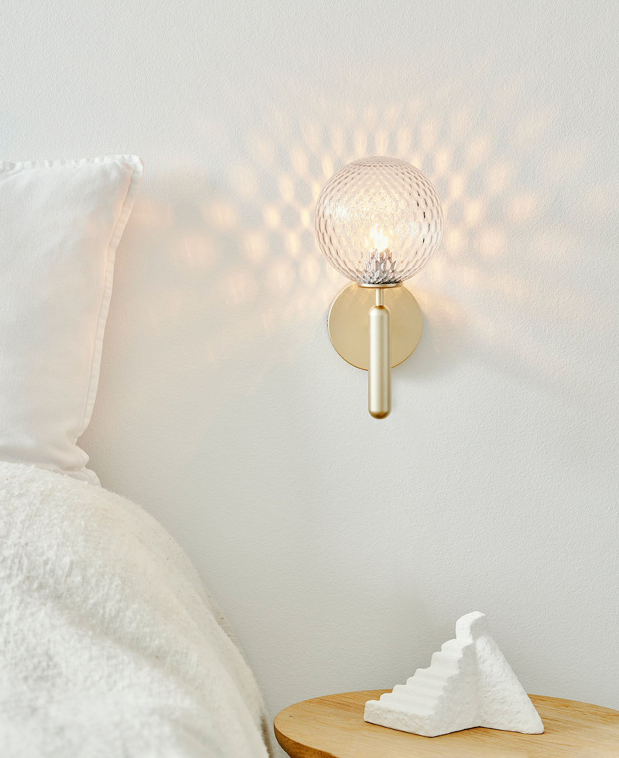 Przytulia Dom | Lampa Ścienna E14 – Skandynawska Lampa Ścienna Mosiądz i Szkło