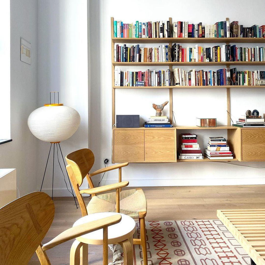 Przytulia Dom | Lampa Podłogowa z Papieru Ryżowego E27 – Designerska Lampa Stojąca Styl Japandi