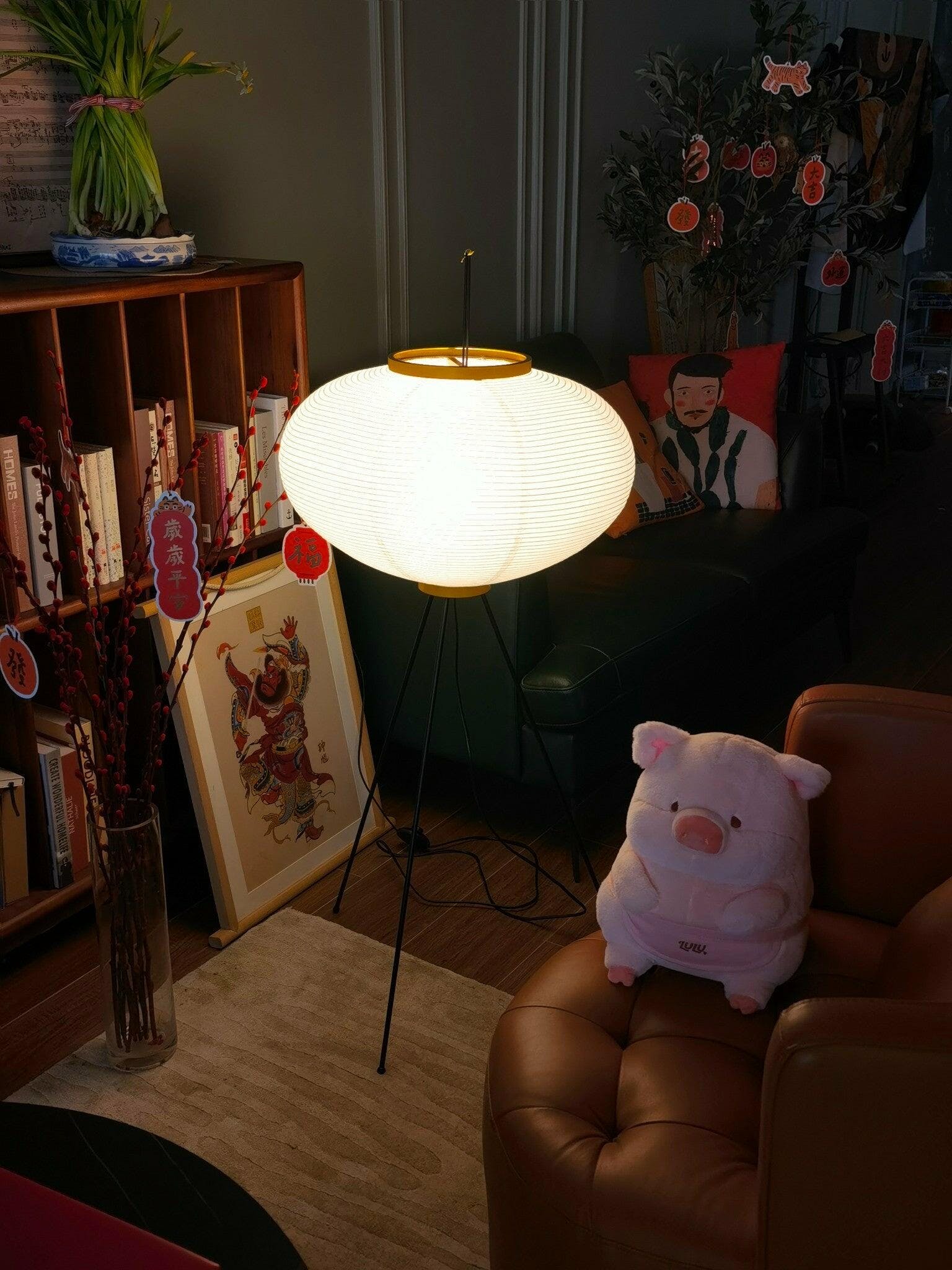 Przytulia Dom | Lampa Podłogowa z Papieru Ryżowego E27 – Designerska Lampa Stojąca Styl Japandi