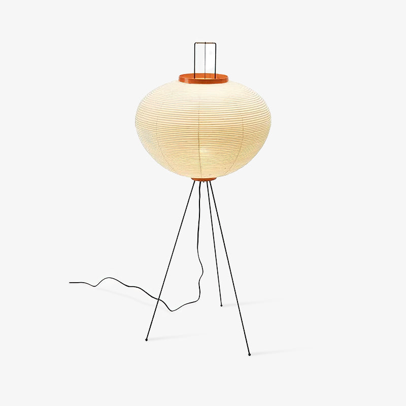 Przytulia Dom | Lampa Podłogowa z Papieru Ryżowego E27 – Designerska Lampa Stojąca Styl Japandi