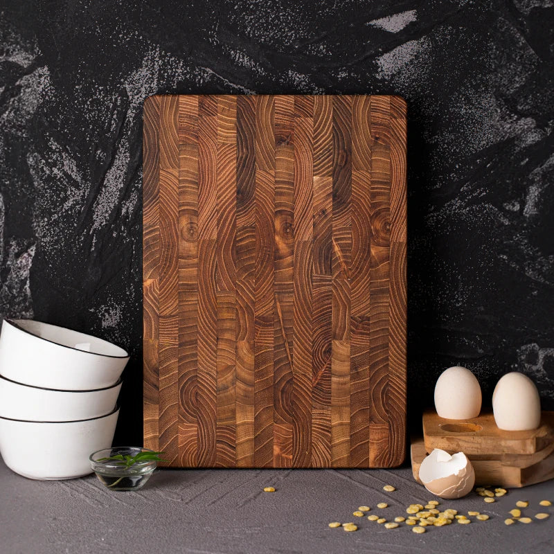 Przytulia Dom | ruba Deska do Krojenia z Drewna Tekowego – Drewniana Deska Kuchennej 24–42 cm