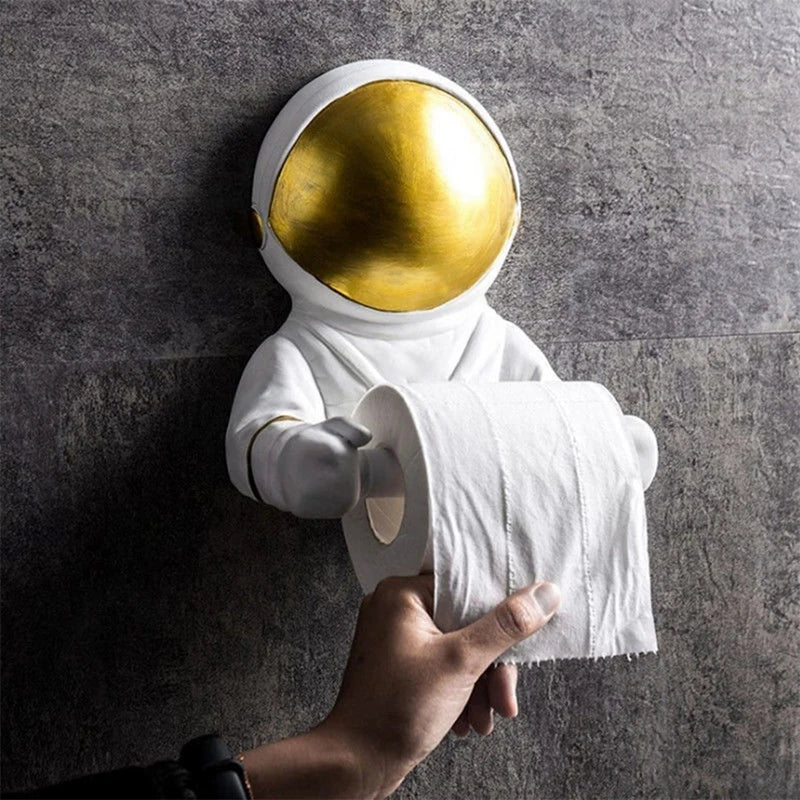 Przytulia Dom | Uchwyt na Papier Toaletowy Astronauta – Dekoracyjny Wieszak Łazienkowy