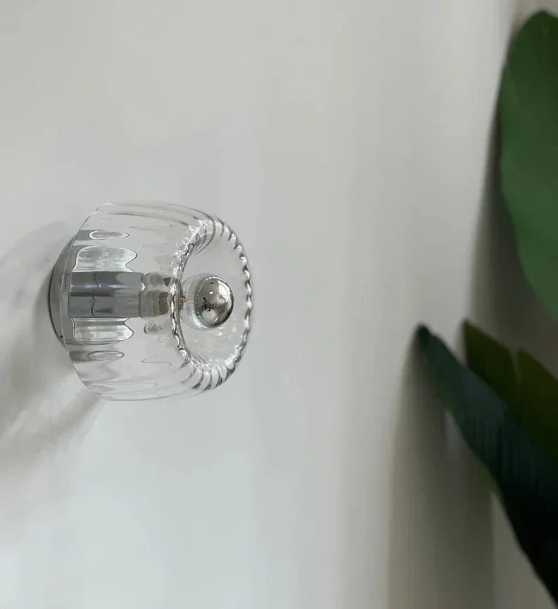 Przytulia Dom | Skandynawska Lampa Ścienna Bauhaus E14 – Szklana Lampa Wewnętrzna Metal + Szkło