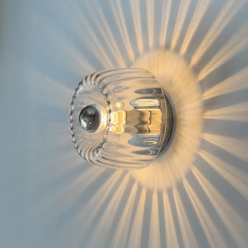 Przytulia Dom | Skandynawska Lampa Ścienna Bauhaus E14 – Szklana Lampa Wewnętrzna Metal + Szkło