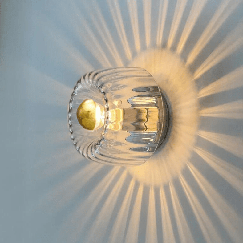 Przytulia Dom | Skandynawska Lampa Ścienna Bauhaus E14 – Szklana Lampa Wewnętrzna Metal + Szkło