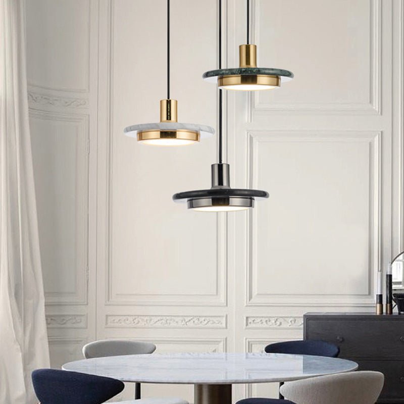 Przytulia Dom | Nowoczesna Lampa Wisząca LED Marmur – Designerska Lampa Sufitowa 20 cm